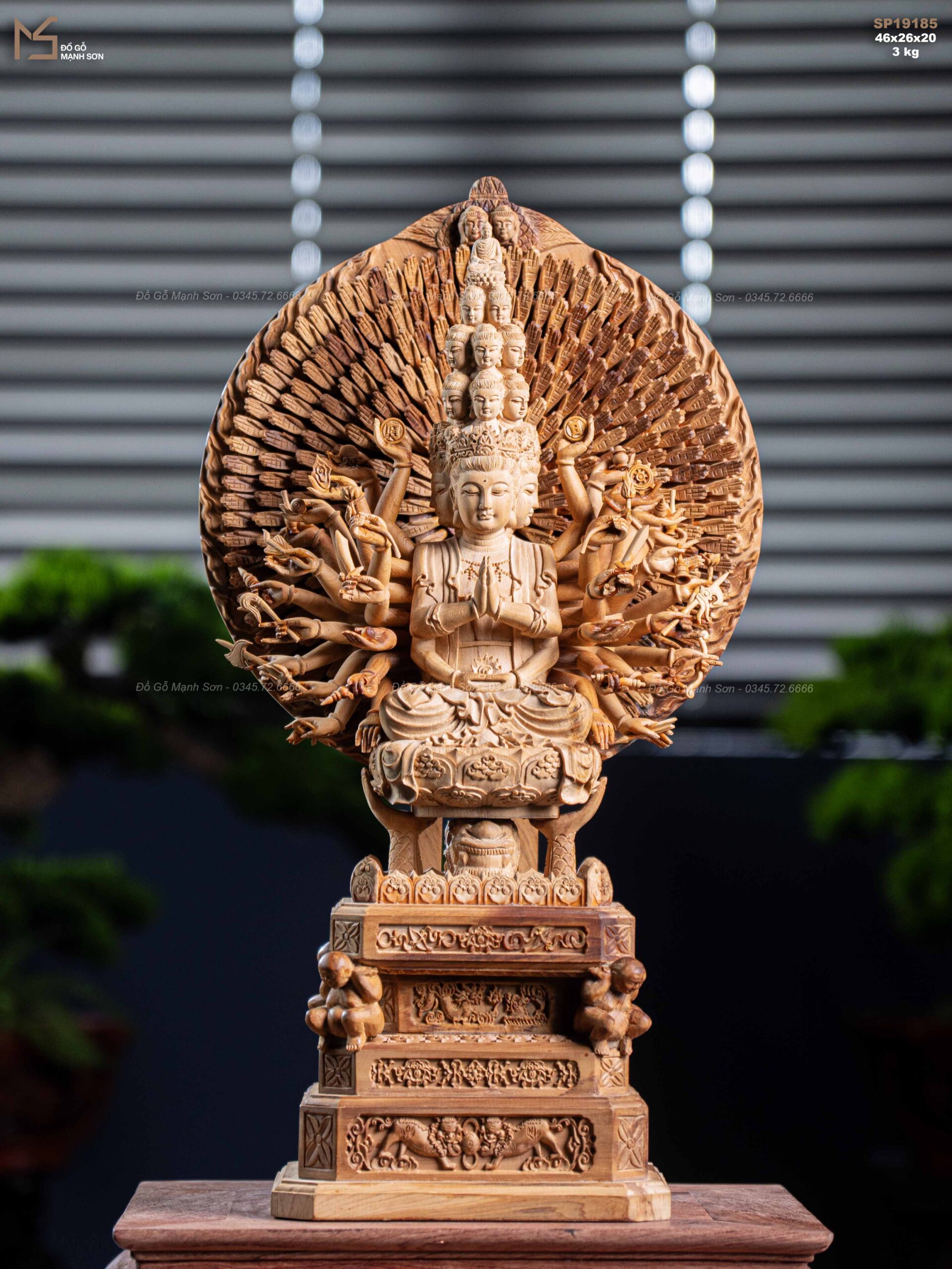 TƯỢNG GỖ PHẬT THIÊN THỦ THIÊN NHÃN - GỖ HOÀNG ĐÀN