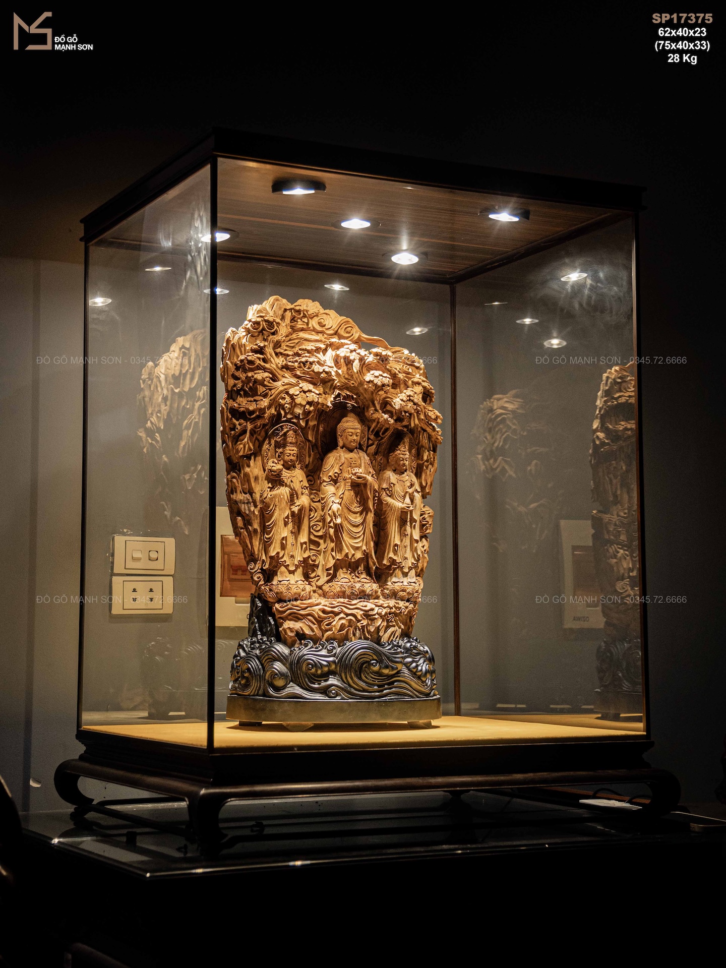 Alternative view of TƯỢNG TAM THÁNH PHẬT - GỖ HOÀNG ĐÀN